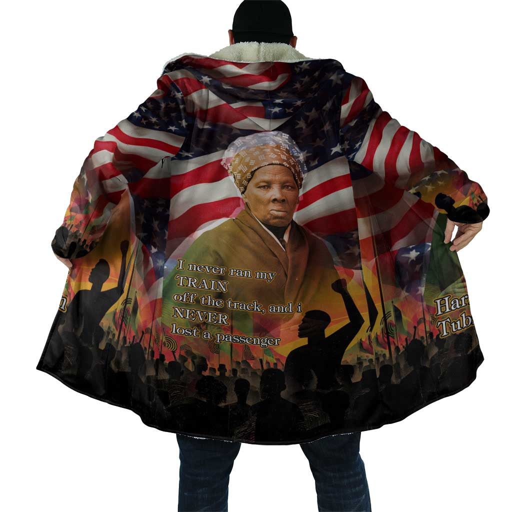 Harriet Tubman Cloak American Flag Background Underground Railroad Quote Powerful Civil Rights - African Pride