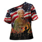 Harriet Tubman Cross Shoulder Shirt American Flag Background Underground Railroad Quote Powerful Civil Rights - African Pride