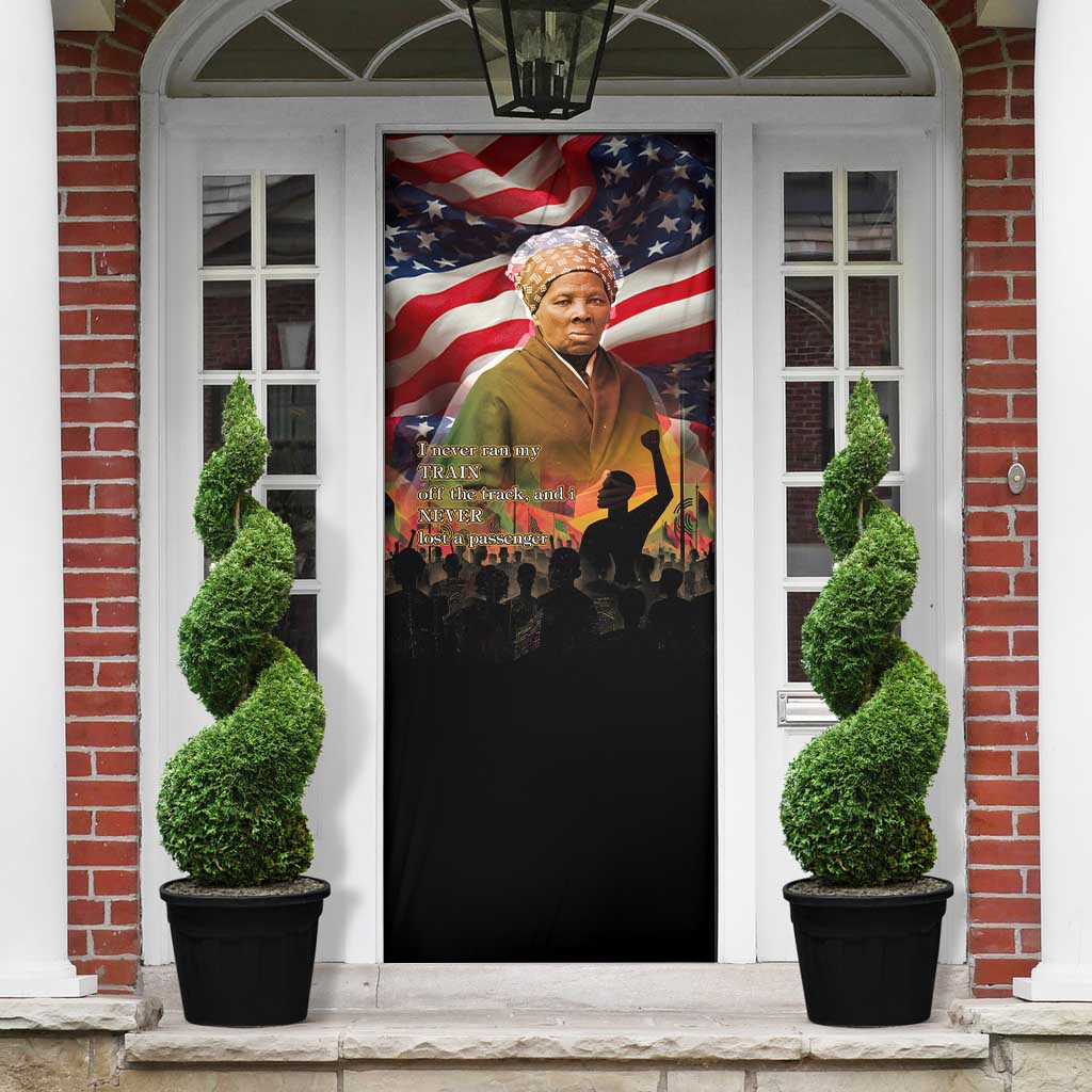 Harriet Tubman Door Cover American Flag Background Underground Railroad Quote Powerful Civil Rights - African Pride