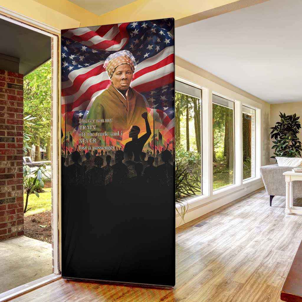 Harriet Tubman Door Cover American Flag Background Underground Railroad Quote Powerful Civil Rights - African Pride