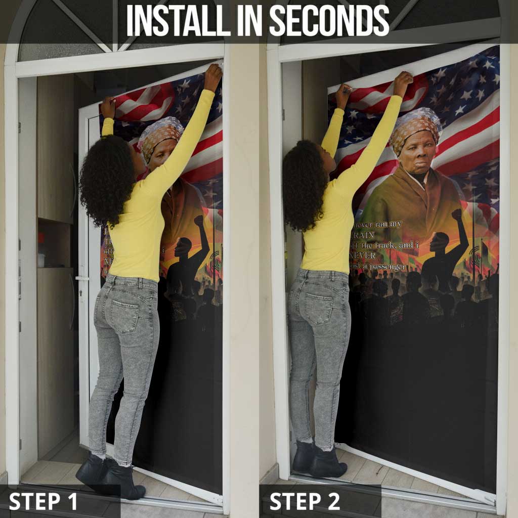 Harriet Tubman Door Cover American Flag Background Underground Railroad Quote Powerful Civil Rights - African Pride