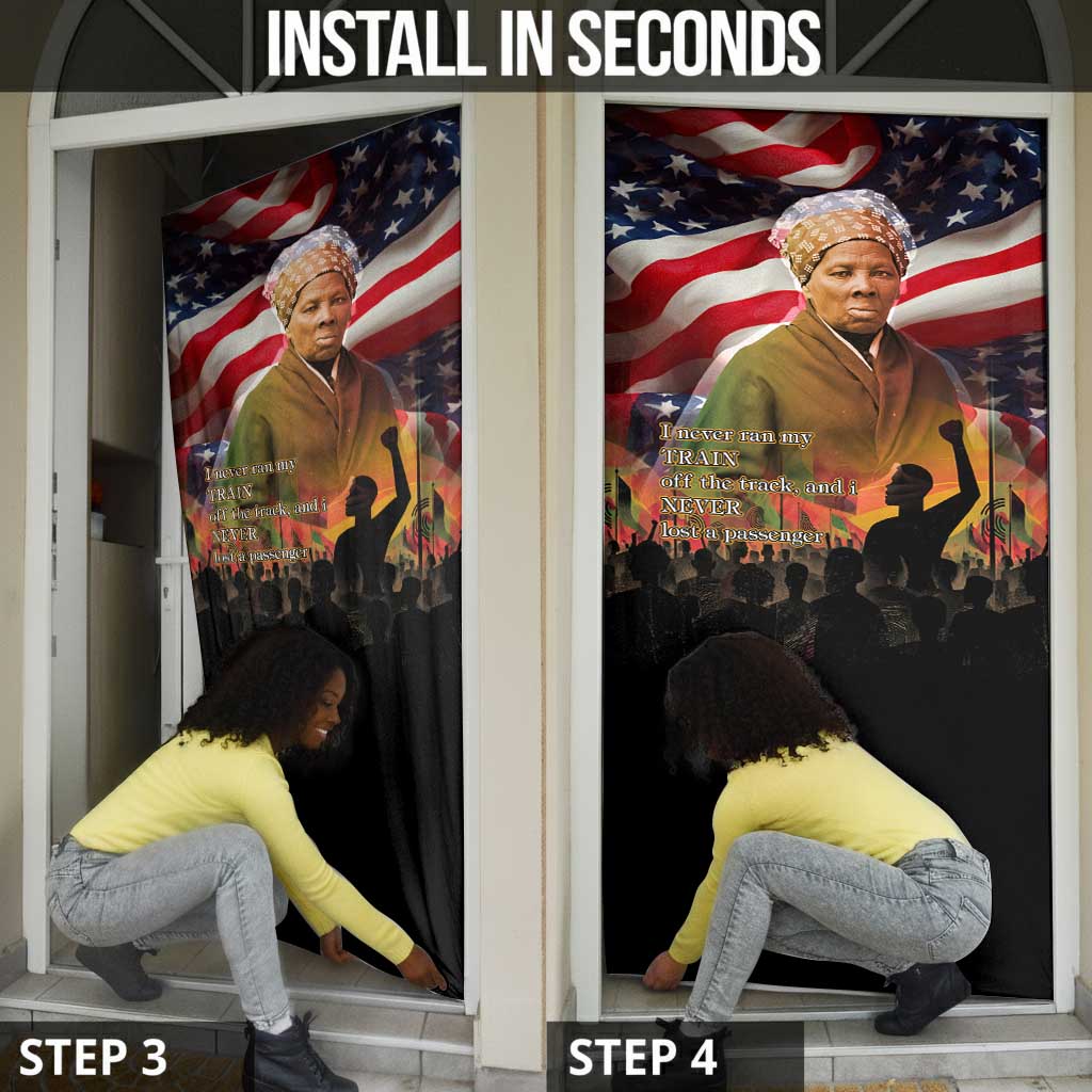 Harriet Tubman Door Cover American Flag Background Underground Railroad Quote Powerful Civil Rights - African Pride