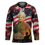 Harriet Tubman Hockey Jersey American Flag Background Underground Railroad Quote Powerful Civil Rights - African Pride
