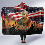 Harriet Tubman Hooded Blanket American Flag Background Underground Railroad Quote Powerful Civil Rights - African Pride