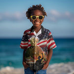 Harriet Tubman Kid Hawaiian Shirt American Flag Background Underground Railroad Quote Powerful Civil Rights TS04