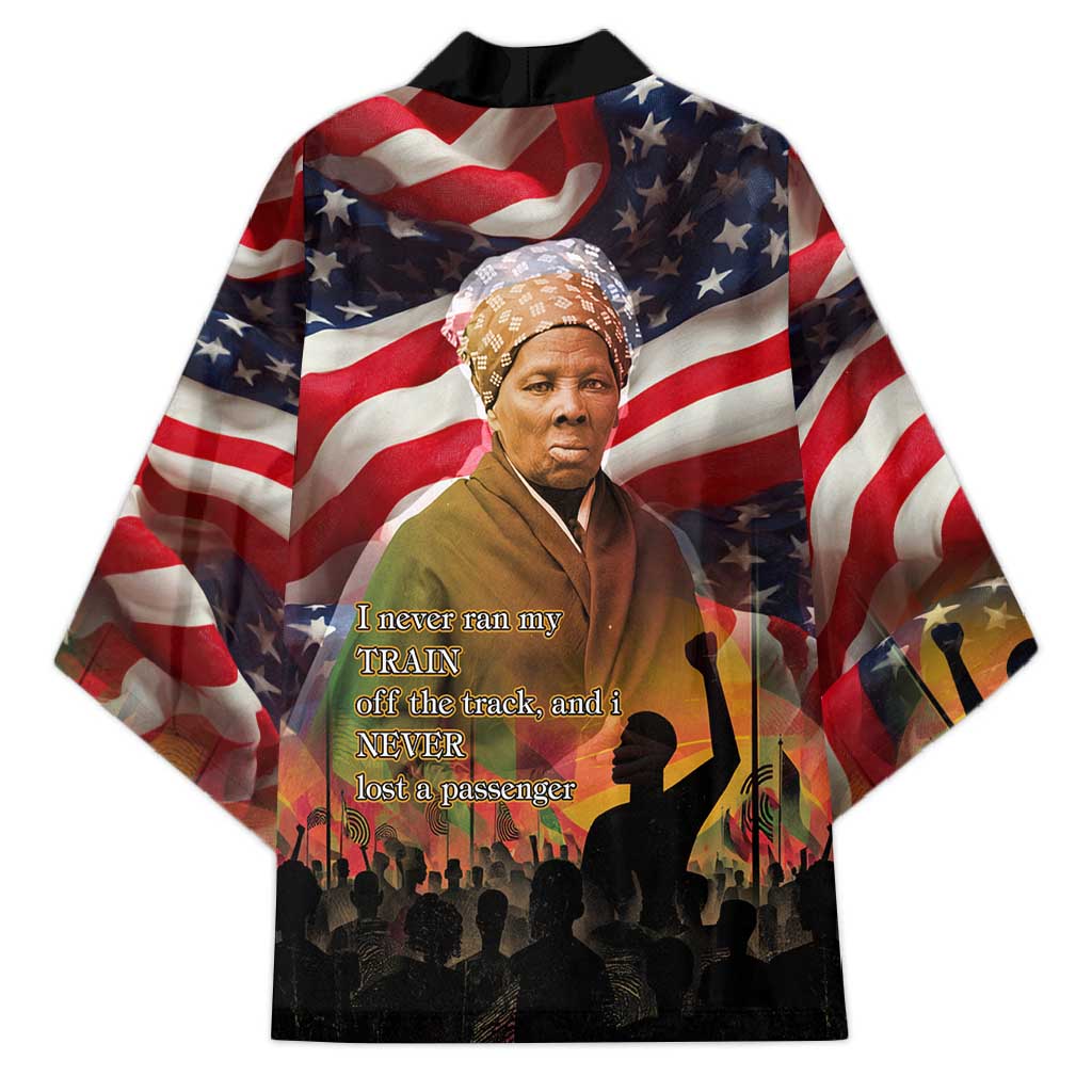 Harriet Tubman Kimono American Flag Background Underground Railroad Quote Powerful Civil Rights - African Pride