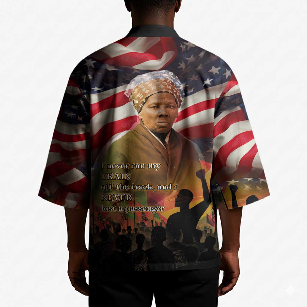 Harriet Tubman Kimono American Flag Background Underground Railroad Quote Powerful Civil Rights - African Pride