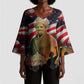 Harriet Tubman Kimono Sleeve Blouse American Flag Background Underground Railroad Quote Powerful Civil Rights - African Pride