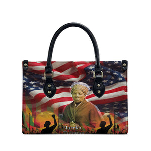 Harriet Tubman Leather Bag American Flag Background Underground Railroad Quote Powerful Civil Rights - African Pride