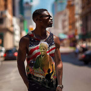 Harriet Tubman Men Tank Top American Flag Background Underground Railroad Quote Powerful Civil Rights - African Pride