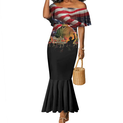 Harriet Tubman Mermaid Dress American Flag Background Underground Railroad Quote Powerful Civil Rights - African Pride