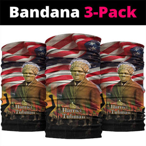 Harriet Tubman Neck Gaiter American Flag Background Underground Railroad Quote Powerful Civil Rights - African Pride