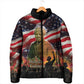 Harriet Tubman Padded Jacket American Flag Background Underground Railroad Quote Powerful Civil Rights - African Pride