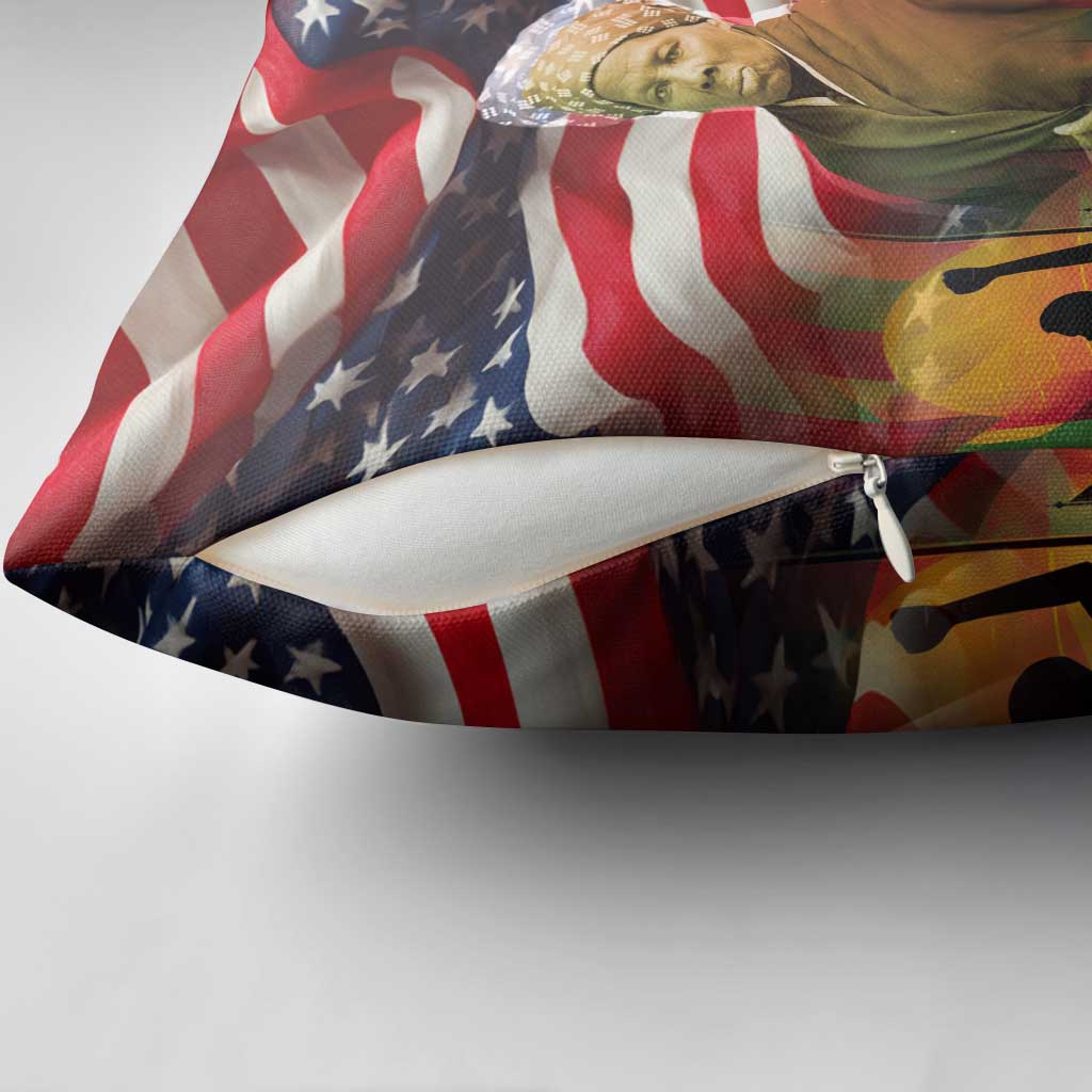 Harriet Tubman Pillow Cover American Flag Background Underground Railroad Quote Powerful Civil Rights - African Pride