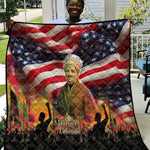 Harriet Tubman Quilt American Flag Background Underground Railroad Quote Powerful Civil Rights - African Pride