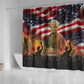 Harriet Tubman Shower Curtain American Flag Background Underground Railroad Quote Powerful Civil Rights - African Pride