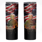 Harriet Tubman Skinny Tumbler American Flag Background Underground Railroad Quote Powerful Civil Rights - African Pride