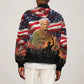 Harriet Tubman Sleeve Zip Bomber Jacket American Flag Background Underground Railroad Quote Powerful Civil Rights - African Pride