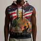 Harriet Tubman Sleeveless Hoodie American Flag Background Underground Railroad Quote Powerful Civil Rights - African Pride