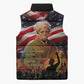 Harriet Tubman Sleeveless Puffer Jacket American Flag Background Underground Railroad Quote Powerful Civil Rights - African Pride