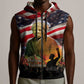 Harriet Tubman Sleeveless Zip Hoodie American Flag Background Underground Railroad Quote Powerful Civil Rights - African Pride