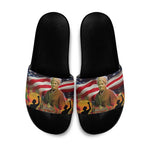 Harriet Tubman Slide Sandals American Flag Background Underground Railroad Quote Powerful Civil Rights - African Pride