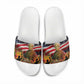 Harriet Tubman Slide Sandals American Flag Background Underground Railroad Quote Powerful Civil Rights - African Pride