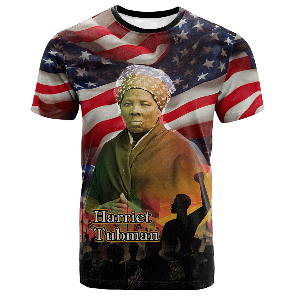 Harriet Tubman T shirt American Flag Background Underground Railroad Quote Powerful Civil Rights TS04