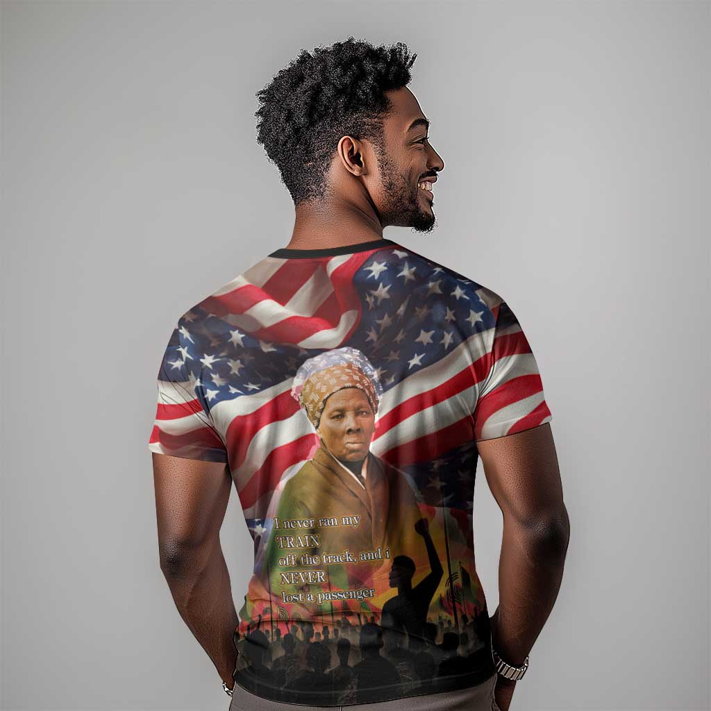 Harriet Tubman T shirt American Flag Background Underground Railroad Quote Powerful Civil Rights TS04