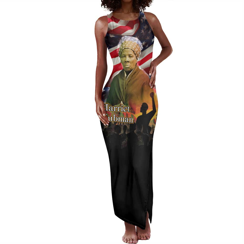 Harriet Tubman Tank Maxi Dress American Flag Background Underground Railroad Quote Powerful Civil Rights - African Pride