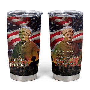 Harriet Tubman Tumbler Cup American Flag Background Underground Railroad Quote Powerful Civil Rights - African Pride