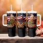 Harriet Tubman Tumbler With Handle American Flag Background Underground Railroad Quote Powerful Civil Rights - African Pride