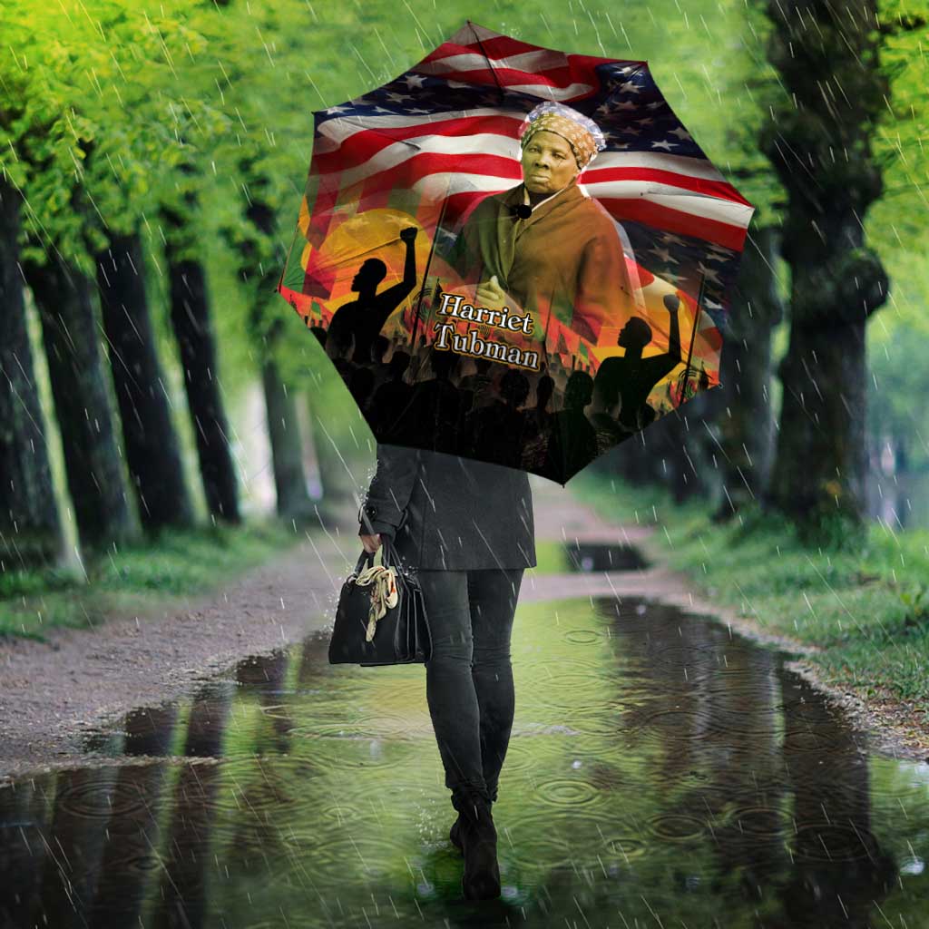 Harriet Tubman Umbrella American Flag Background Underground Railroad Quote Powerful Civil Rights - African Pride