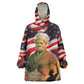 Harriet Tubman Wearable Blanket Hoodie American Flag Background Underground Railroad Quote Powerful Civil Rights - African Pride