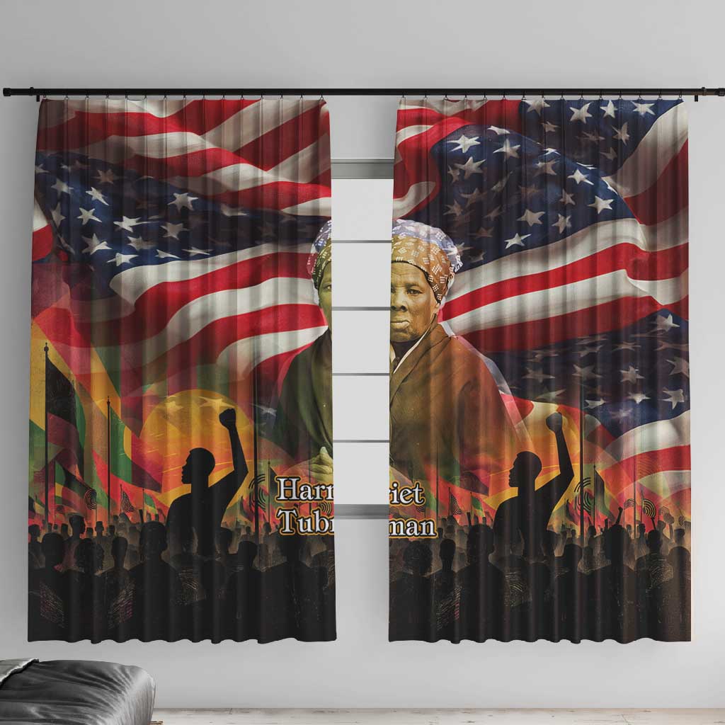 Harriet Tubman Window Curtain American Flag Background Underground Railroad Quote Powerful Civil Rights - African Pride