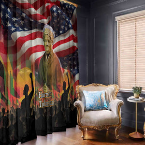 Harriet Tubman Window Curtain American Flag Background Underground Railroad Quote Powerful Civil Rights - African Pride