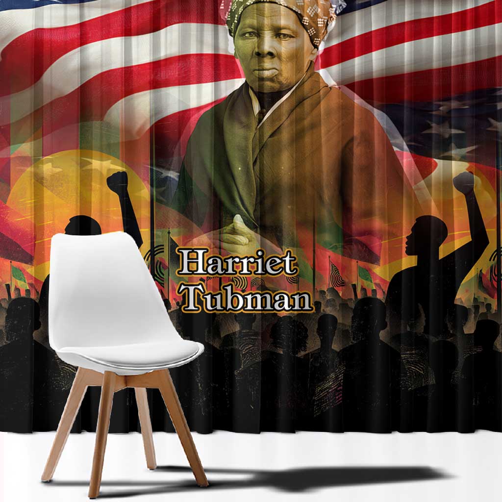 Harriet Tubman Window Curtain American Flag Background Underground Railroad Quote Powerful Civil Rights - African Pride