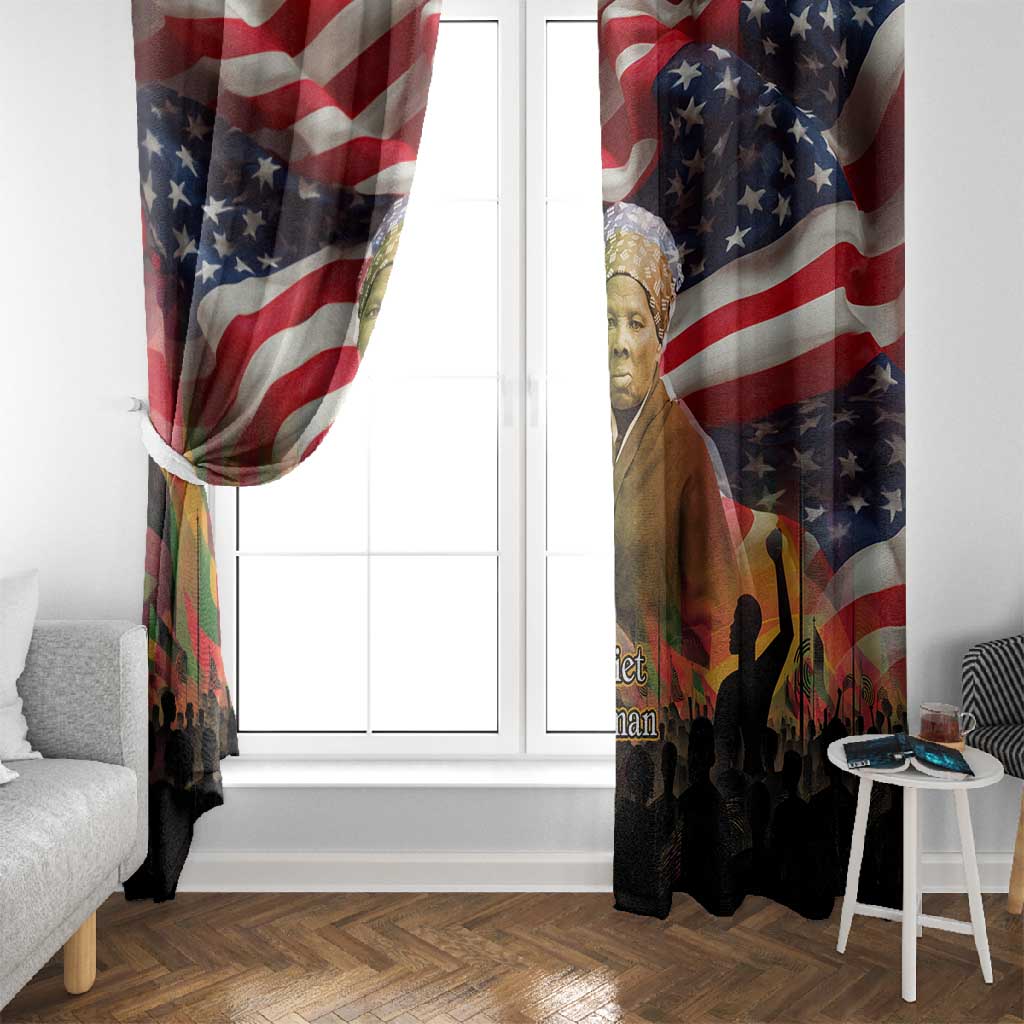 Harriet Tubman Window Curtain American Flag Background Underground Railroad Quote Powerful Civil Rights - African Pride