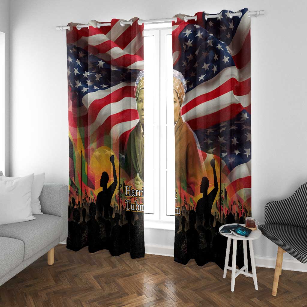 Harriet Tubman Window Curtain American Flag Background Underground Railroad Quote Powerful Civil Rights - African Pride