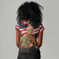 Harriet Tubman Women V-Neck T-Shirt American Flag Background Underground Railroad Quote Powerful Civil Rights TS04