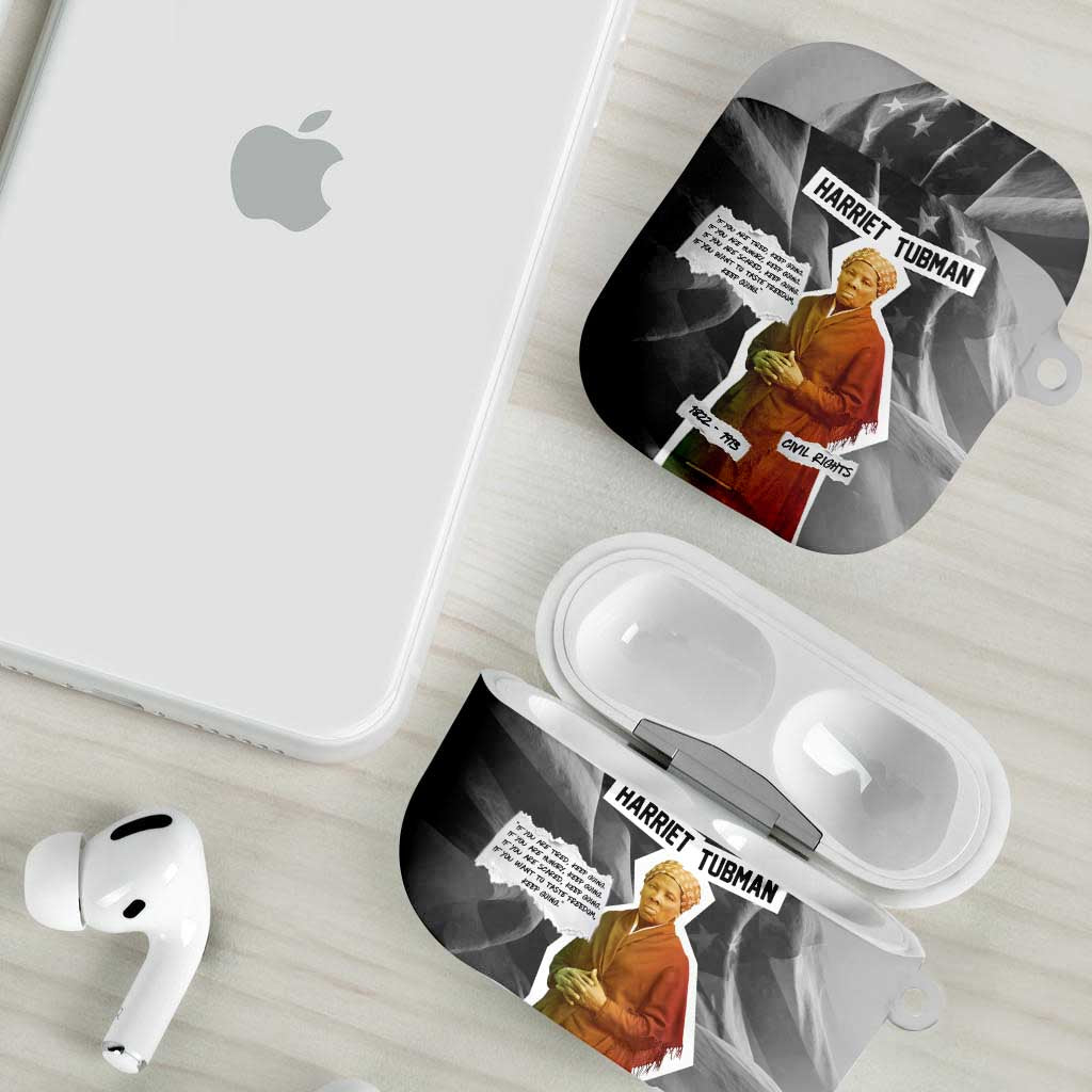 Harriet Tubman AirPods Case American Flag Background Civil Rights Quote Keep Going Tribute Design - African Pride
