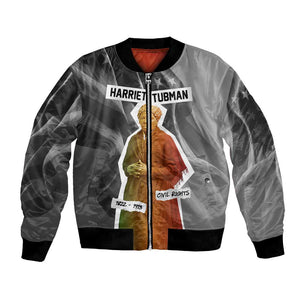 Harriet Tubman Bomber Jacket American Flag Background Civil Rights Quote Keep Going Tribute Design - African Pride