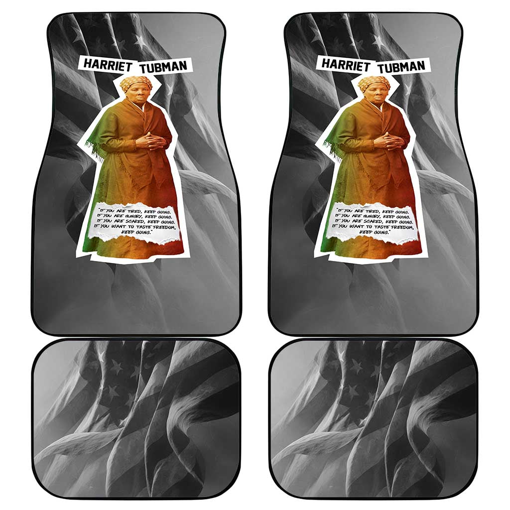 Harriet Tubman Car Mats American Flag Background Civil Rights Quote Keep Going Tribute Design - African Pride
