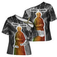 Harriet Tubman Cross Shoulder Shirt American Flag Background Civil Rights Quote Keep Going Tribute Design - African Pride