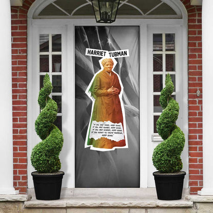 Harriet Tubman Door Cover American Flag Background Civil Rights Quote Keep Going Tribute Design - African Pride