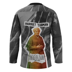 Harriet Tubman Hockey Jersey American Flag Background Civil Rights Quote Keep Going Tribute Design - African Pride