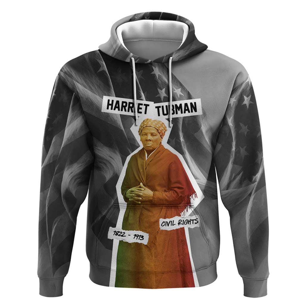 Harriet Tubman Hoodie American Flag Background Civil Rights Quote Keep Going Tribute Design - African Pride