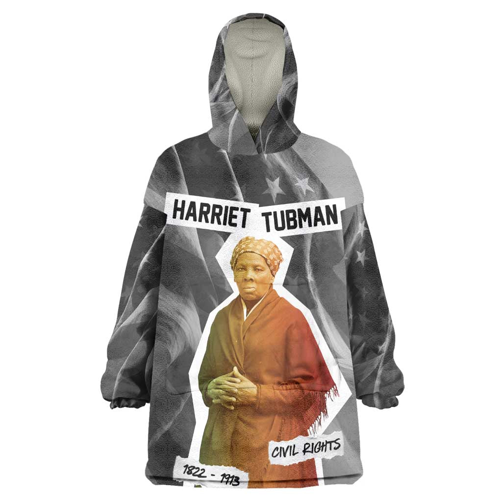 Harriet Tubman Kid Wearable Blanket Hoodie American Flag Background Civil Rights Quote Keep Going Tribute Design - African Pride