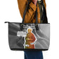 Harriet Tubman Leather Tote Bag American Flag Background Civil Rights Quote Keep Going Tribute Design - African Pride