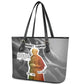 Harriet Tubman Leather Tote Bag American Flag Background Civil Rights Quote Keep Going Tribute Design - African Pride